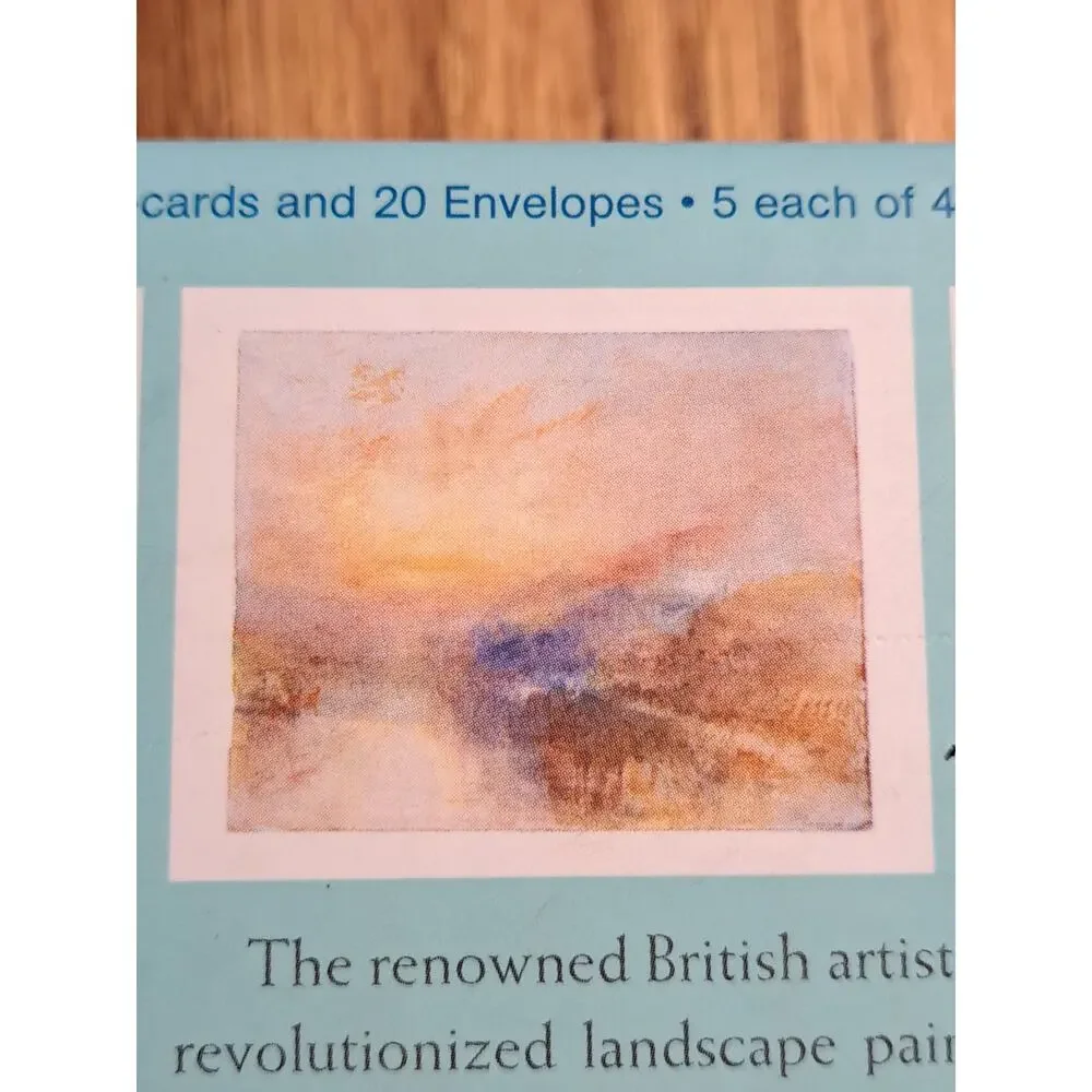 JMW Turner Watercolors Notecards 20 Cards with Envelopes in Box